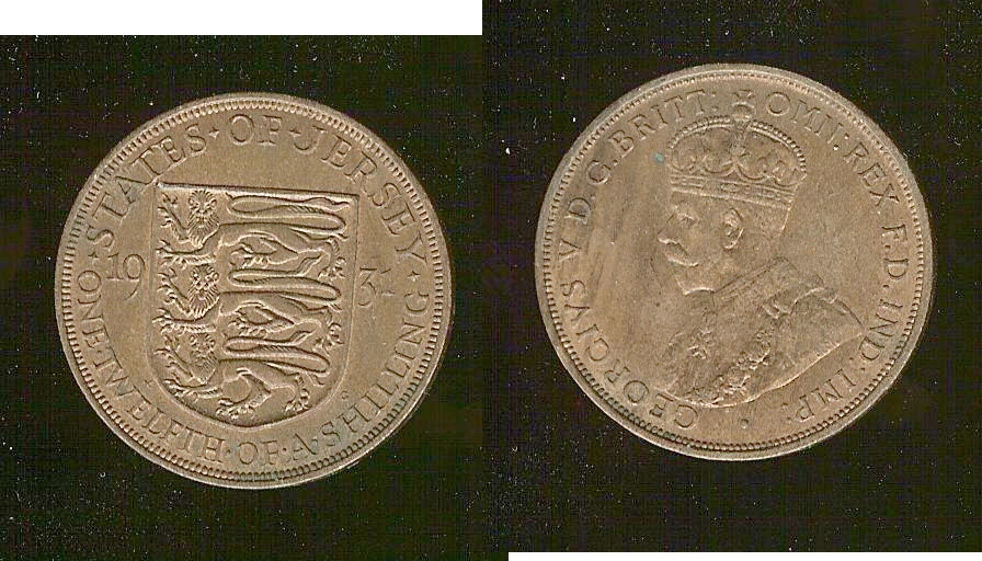 Jersey 1/12th shilling 1931 Unc.